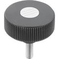 Kipp Knurled Wheels components stainless, external thread, Style L, metric K0261.52105X20